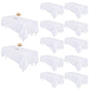 6/10/12 Pack Table Cloth (White) - 102 X 60 Inch Polyester Tablecloths For 6 Foot Rectangle Tables, Stain And Wrinkle Resistant Washable Fabric White Table Covers For Parties, Wedding, Banquet, Dining